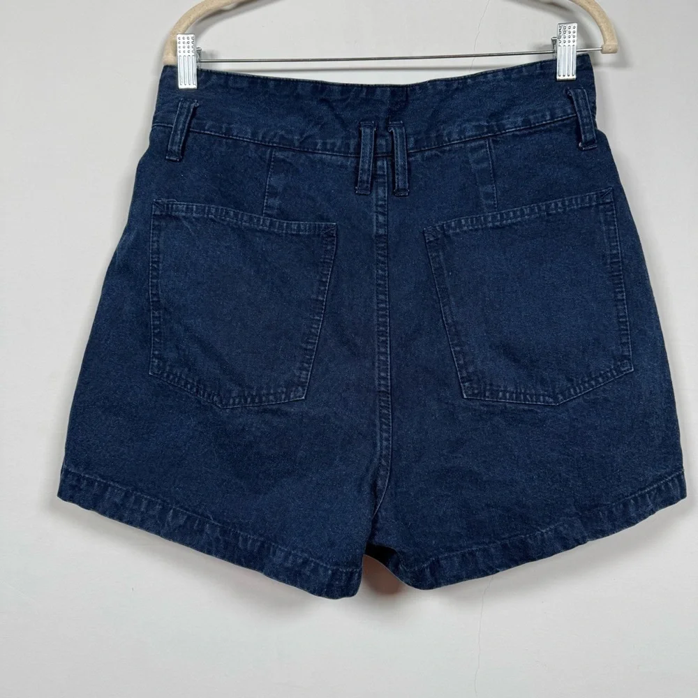 Vintage High Waist 100% Cotton Pleated Denim Women's Shorts, Size 13
